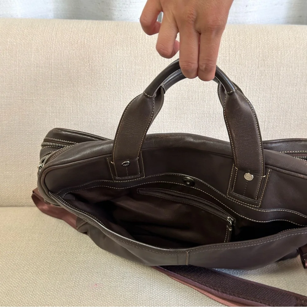 Coach brown leather briefcase